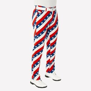 Royal & Awesome Golf Pants American Flag Stars Pars Stripes 36 X 32